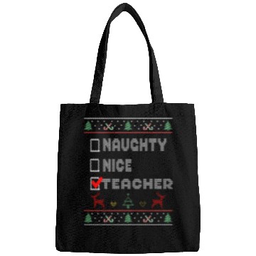 Discover Naughty Nice Teacher, Matching Christmas Group Bags