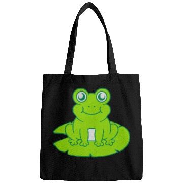 Discover frog sitting water lily sea leaf Bags