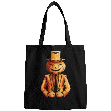 Discover Realistic Jack O Lantern Pumpkin Man In Suit Bags