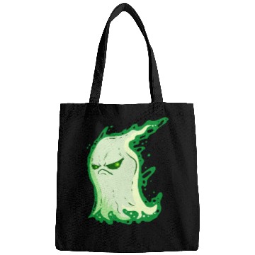 Discover Grumpy Green Spirit Ghost On Halloween Bags
