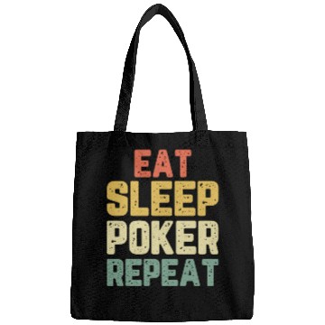 Discover Eat Sleep Poker Repeat Player Funny Lover Vintage Bags