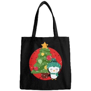 Discover Penguins Christmas Snow Santa christmas tree Bags