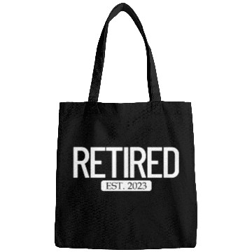 Discover Retired Est. 2023 Work Retirement Funny Retirement Bags