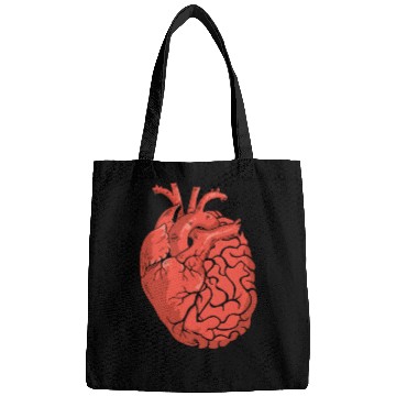 Discover Half Brain Half Heart Organ Anatomy Science Bags