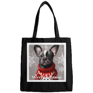Discover Festive French Bulldog in a cute sweater. Bags