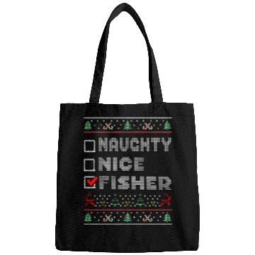 Discover Naughty Nice Fisher, Matching Christmas Group Bags