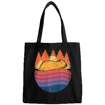 Discover Retro Capybara In Nature Vintage Capibara Bags