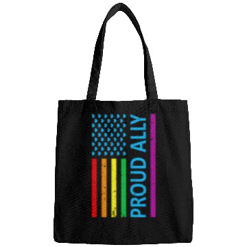 Discover Proud Ally LGBT Supporter Gay Pride Rainbow Flag Bags