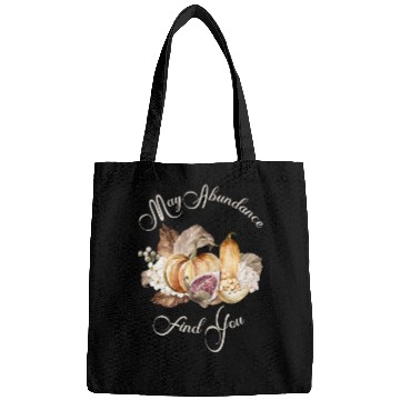 Discover Autumn Abundance Quote Pumpkin Nature Bags