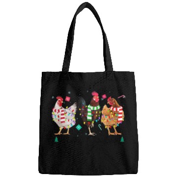 Discover Merry Christmas Funny Chicken With Christmas Light Bags