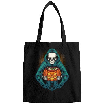 Discover Grim Reaper With Scary Pumpkin - Halloween Bags