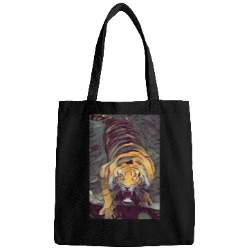 Discover Tiger Color Painted Looking Up Bags
