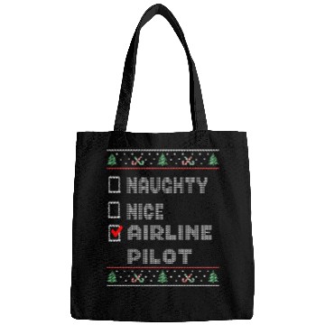 Discover Naughty Nice Airline Pilot, Matching Christmas Bags