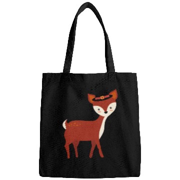 Discover Thanksgiving Deer Wearing Pilgrim Hat Bags