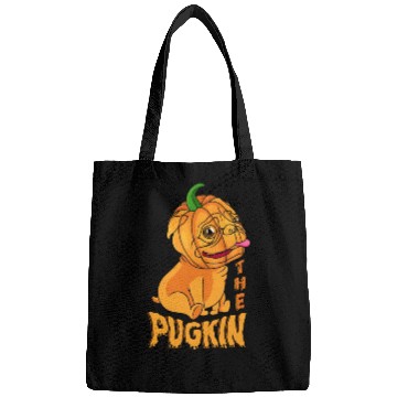 Discover The Pugkin Trick Or Treating Pug Lover Halloween Bags