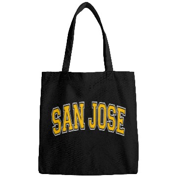 Discover San Jose Varsity Style Amber Text Bags