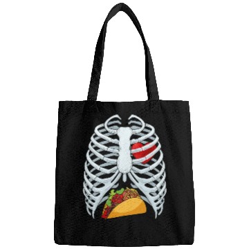 Discover Funny Taco Skeleton Rib Cage Dad Halloween Costume Bags