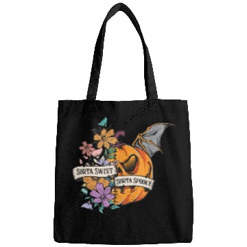 Discover Funny Pumpkin Halloween Sorta Sweet Sorta Spooky Bags