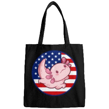 Discover Axolotl American Flag Kawaii Axolotl US Flag Axolo Bags