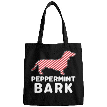 Discover Christmas Dog Peppermint Bark Dachshund Funny Bags