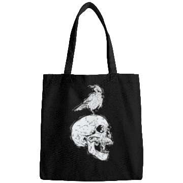 Discover Crow on a Bone Head Raven Bird Bags