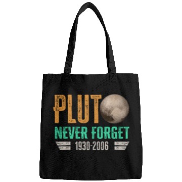Discover Never Forget Pluto Design Retro Style Funny Space Bags