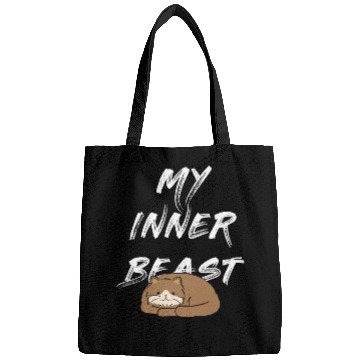 Discover My Inner Beast text white Bags