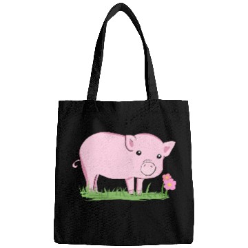 Discover Pig Symbol Nature Animal Grass Flower Bags