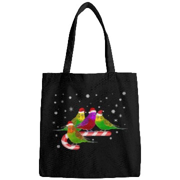 Discover Santa Claus Budgies on Christmas Candy Cane Bags
