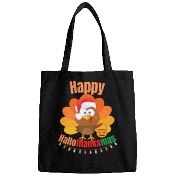 Discover Happy Hallothanksmas Trick or Treat Santa Turkey Bags