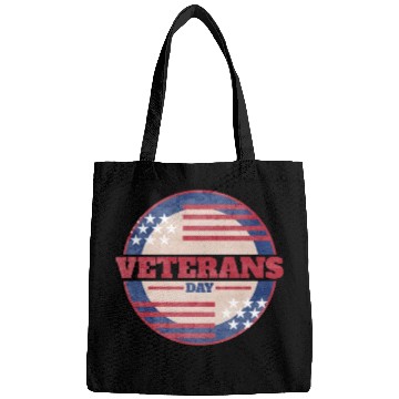 Discover US Flag Round Logo For Veterans Day Bags