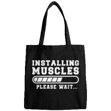 Discover Installing Muscles Please Wait Funny Gym Training Bags