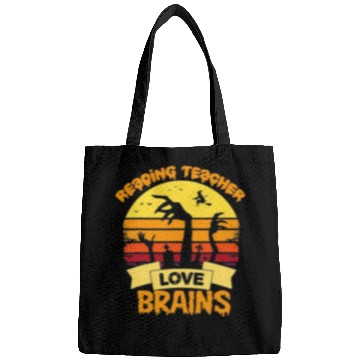 Discover Reading teacher love brains Bags