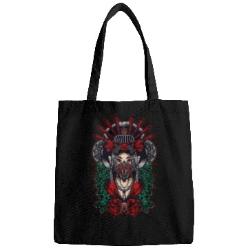 Discover Toxic Geisha Gasmask Woman Warrior Fighter slayer Bags