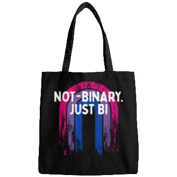 Discover Not-binary Just Bi Bisexual Sayings Bi Pride Bags