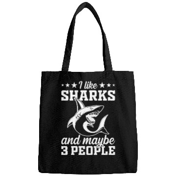 Discover I Like Sharks & Maybe 3 People - Great White Shark Bags