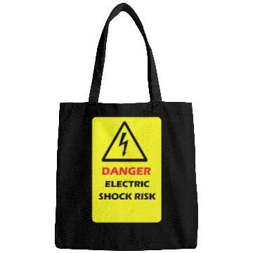 Discover Danger Electrical shock Risk Yellow warning Label Bags