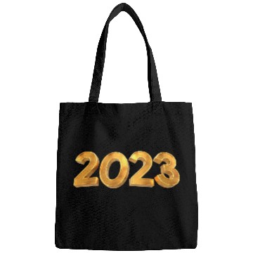 Discover happy new year 2023 gold text with transparent Bags