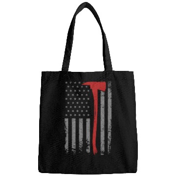 Discover Wildland Firefighter Axe American Flag Thin Red Li Bags