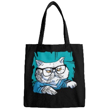 Discover Stylish Nerd Persian Cat Beanie Glasses Tattoo Bags