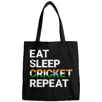 Discover Eat Sleep Cricket Repeat IND Flag Sports Gift Bags