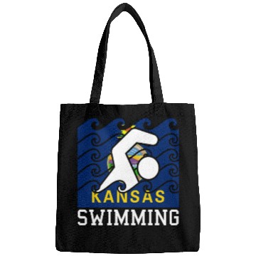 Discover Kansas Flag Swimming Team Swim Swimmer US State Bags