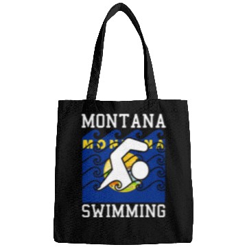 Discover Montana Flag Swimming Team Swim Swimmer US State Bags