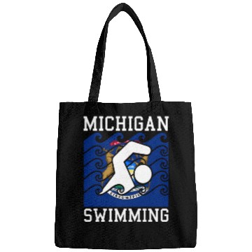 Discover Michigan Flag Swimming Team Swim Swimmer US State Bags