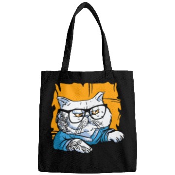 Discover Stylish Nerd Persian Cat Beanie Glasses Tattoo Bags