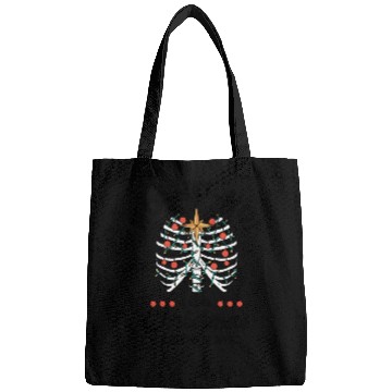 Discover Christmas Holiday Skeleton Rib Cage Radiology Bags