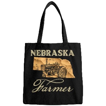 Discover Nebraska Farmer Tractor Lover State Map Farming Lo Bags
