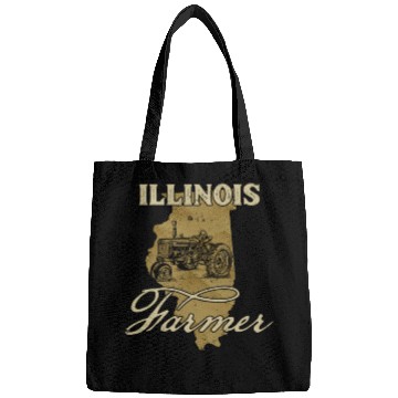 Discover Illinois Farmer Tractor Lover State Map Farming Lo Bags