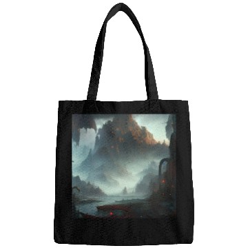 Discover Misty Mountains in a Fantasy Scene Bags
