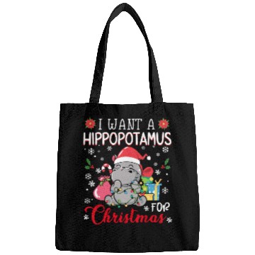 Discover I Want A Hippopotamus For Christmas Xmas Hippo Paj Bags